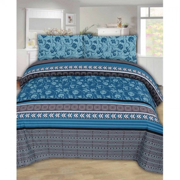 Best Quality Cotton Bed sheet with 2 Pillow Cover (Leaf Textured